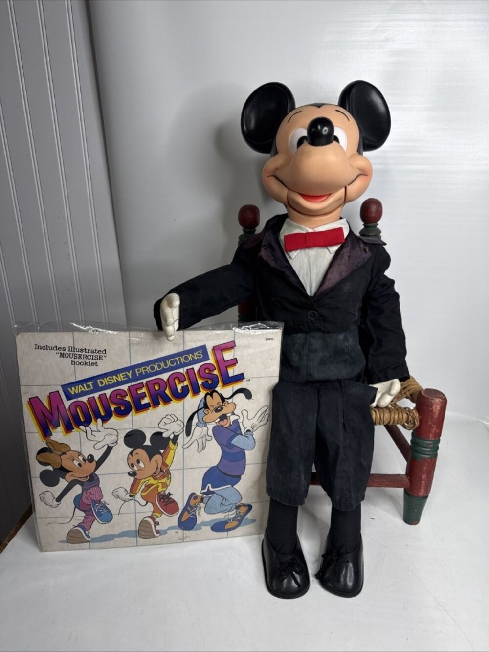 1973 Horsman Ventriloquist Mickey Mouse Doll - Stick Control - WORKING - READ